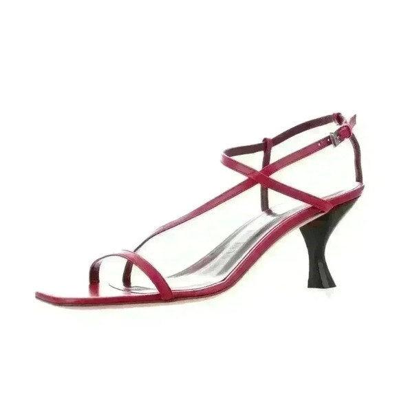 STAUD Shoes - STAUD Kitten Heel Leather Sandals